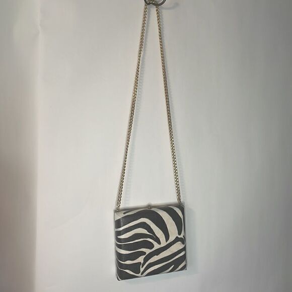 Unique zebra print decoupage Cohiba cigar box gold chain strap purse - Picture 3 of 16